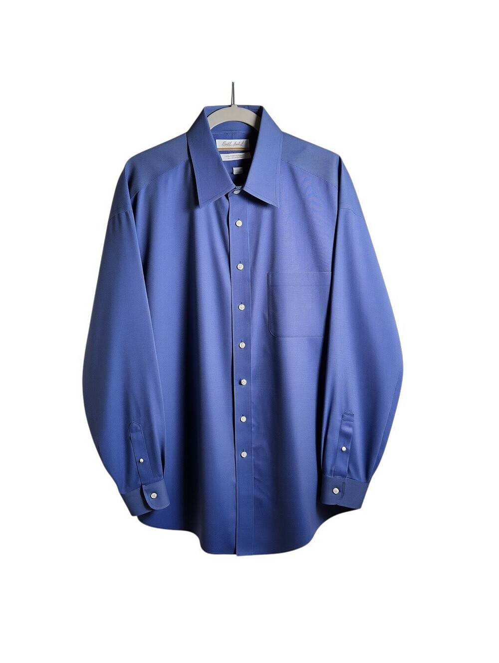 Roundtree Yorke Gold Label Mens Dress Shirt 17/35 XL Blue Check
